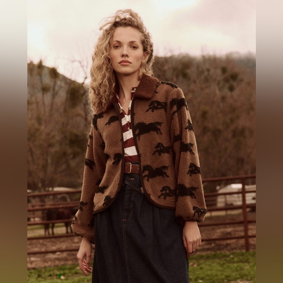 THE GREAT. Jackets & Blazers - The Great. Pasture Jacket in Light Hickory Horse Pattern